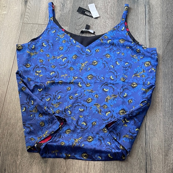 White House Black Market Floral Camisole - Black, Red, Blue - Picture 6 of 12